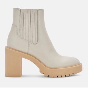 Dolce Vita Cream Heeled Ankle Boots